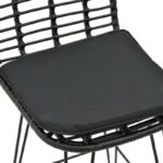Naoki bar stool with pe cushion black-metal black leg 46x56x110cm - Image 6