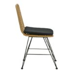 Chair Naoki with cushion pe natural-metal black leg 44x58x82cm - Image 3