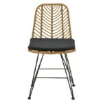 Chair Naoki with cushion pe natural-metal black leg 44x58x82cm - Image 4