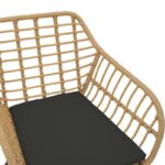 Armchair Naoki with cushion pe natural-metal black leg 55x58x79cm - Image 6