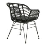 Armchair Naoki pakoworlwith cushion pe black-metal black leg 55x58x79cm - Слика 2