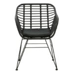Armchair Naoki pakoworlwith cushion pe black-metal black leg 55x58x79cm - Слика 4