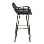 Bar stool Naoki with cushion pe black-metal black leg 52x50x90cm - Image 3