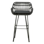 Bar stool Naoki with cushion pe black-metal black leg 52x50x90cm - Image 4