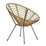 Naoki armchair pe natural-metal black leg 78x74x87cm - Image 2
