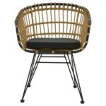 Naoki armchair with pe cushion natural-black metal 62x62x70cm - Слика 4