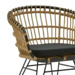 Naoki armchair with pe cushion natural-black metal 62x62x70cm - Слика 5