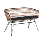 Lounge Naoki set of 4 pcs natural pe rattan-black metal-glass 148x70x72cm - Слика 2