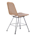Pamela pe rattan chair in natural shade and black metal legs 44x58x82cm - Слика 3