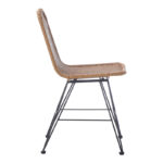 Pamela pe rattan chair in natural shade and black metal legs 44x58x82cm - Слика 4