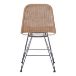 Pamela pe rattan chair in natural shade and black metal legs 44x58x82cm - Слика 6