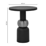 Side table Enville Inart black-gold metal D51x62.5cm - Image 4