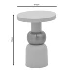 Side table Enville Inart cream-gold metal D41x53cm - Слика 4