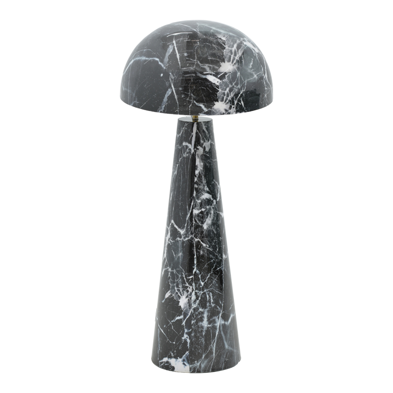 287-000011 Floor lamp Flozer Inart Ε27 marble black metal D36.5x79cm - Image 1