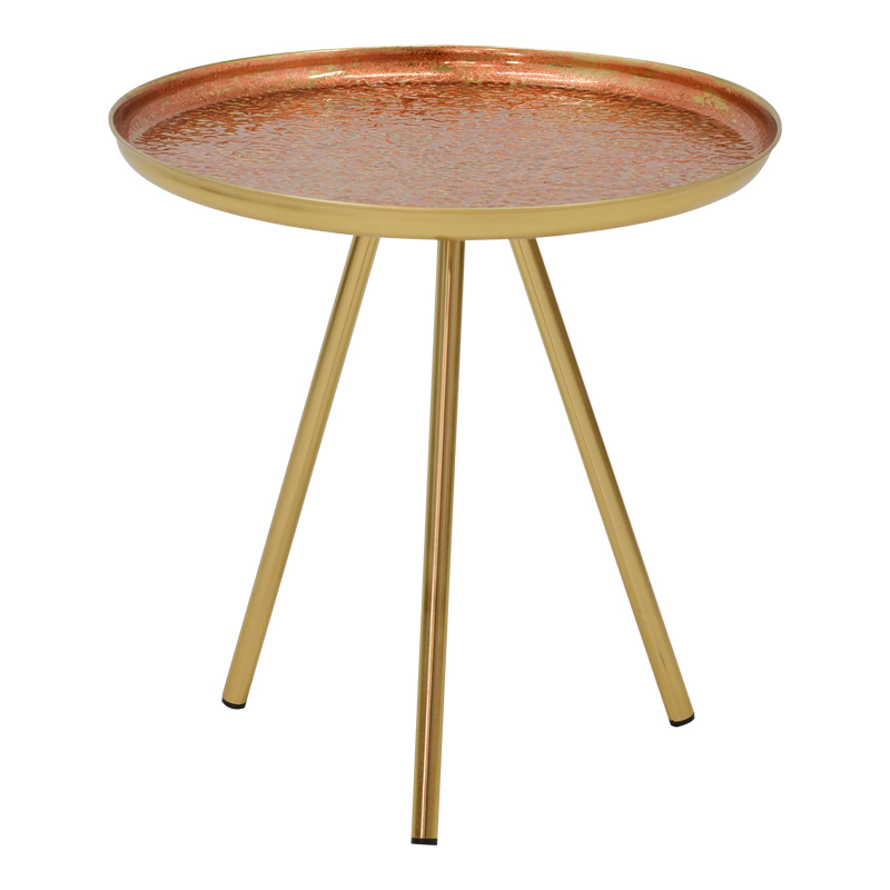 287-000014 Side table Jacksie Inart bronze-gold metal D46x48cm - Слика 1