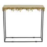Console table Bulco Inart gold-black metal 80.5x28x72cm - Слика 2