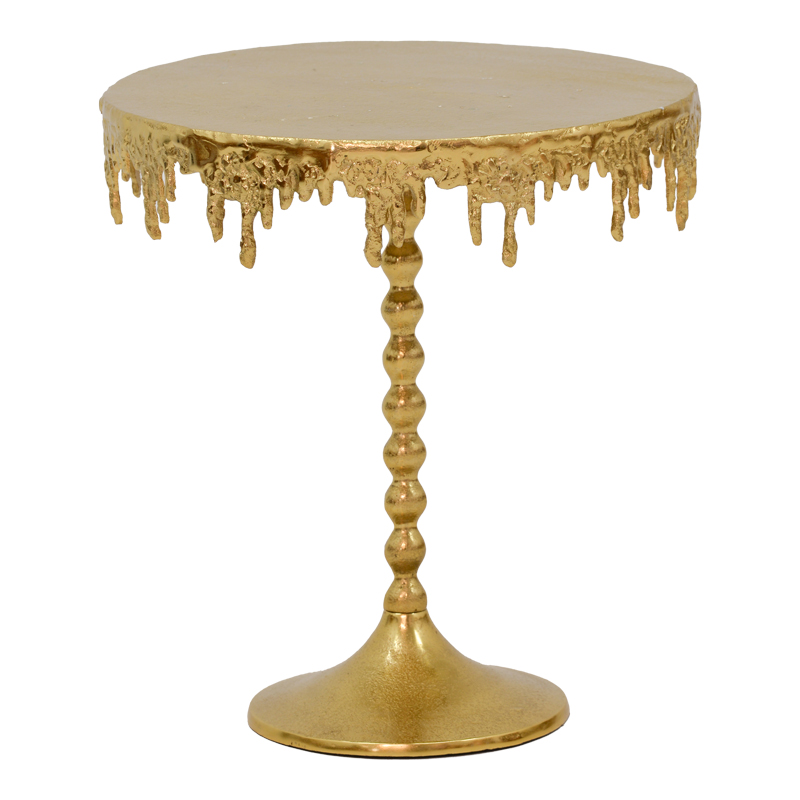 287-000019 Side table Fropio Inart gold metal D40x44cm - Слика 1