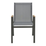 Armchair Azelie dark grey textilene-dark grey aluminium leg-plywood arms 56x75x88cm - Image 4