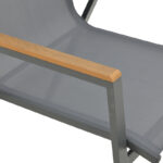 Armchair Azelie dark grey textilene-dark grey aluminium leg-plywood arms 56x75x88cm - Image 5