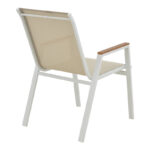 Azelie aluminum armchair in beige textilene shade and white leg 56x75x88cm - Слика 2