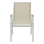 Azelie aluminum armchair in beige textilene shade and white leg 56x75x88cm - Слика 4