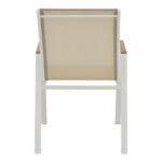 Azelie aluminum armchair in beige textilene shade and white leg 56x75x88cm - Слика 5