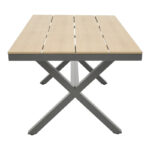 Thorio plywood table in natural shade and anthracite aluminum leg 160x90x75cm - Image 3