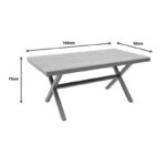 Thorio plywood table in natural shade and anthracite aluminum leg 160x90x75cm - Image 5