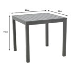 Table Kliton aluminium dark grey 80x80x74cm - Image 5