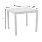 Table Kliton aluminium white 80x80x74cm - Слика 5