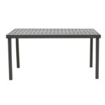Dinning set Azelie-Kliton set of 7 anthracite fabric-anthracite aluminum 150x80x74cm - Слика 3