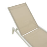 Boka white aluminum and textilene deckchair in beige shade 60x192x31cm - Слика 5