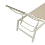 Boka white aluminum and textilene deckchair in beige shade 60x192x31cm - Слика 6