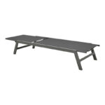 Boka dark grey aluminum and textilene sun lounger in black shade 60x192x31cm - Слика 2