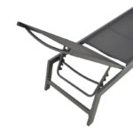Boka dark grey aluminum and textilene sun lounger in black shade 60x192x31cm - Слика 6