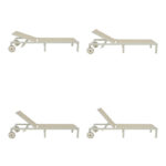 Deckchair Mailo white aluminum and textilene in beige shade 71x206x30cm - Image 4