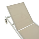 Deckchair Mailo white aluminum and textilene in beige shade 71x206x30cm - Image 5