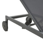Deckchair Mailo dark grey aluminum and textilene in black shade 71x206x30cm - Слика 5