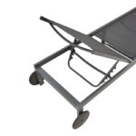 Deckchair Mailo dark grey aluminum and textilene in black shade 71x206x30cm - Слика 6
