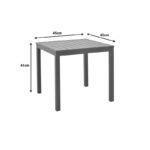 Kliton aluminum beach table in anthracite shade 45x45x41cm - Image 4