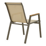 Azelie armchair champagne aluminum and textilene in light gray shade 56x75x88cm - Слика 2
