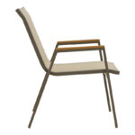 Azelie armchair champagne aluminum and textilene in light gray shade 56x75x88cm - Слика 3