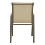 Azelie armchair champagne aluminum and textilene in light gray shade 56x75x88cm - Слика 5
