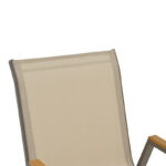 Azelie armchair champagne aluminum and textilene in light gray shade 56x75x88cm - Слика 6