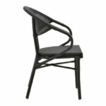 Armchair Isaia black aluminum-textilene black 57x57x83cm - Слика 3