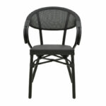 Armchair Isaia black aluminum-textilene black 57x57x83cm - Слика 4
