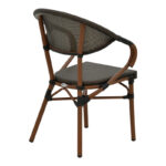 Armchair Isaia dark brown aluminum-textilene black 57x57x83cm - Слика 2