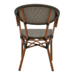 Armchair Isaia dark brown aluminum-textilene black 57x57x83cm - Слика 5