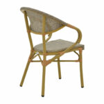 Αrmchair Isaia natural aluminum-textilene grey 57x57x83cm - Слика 2