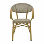 Αrmchair Isaia natural aluminum-textilene grey 57x57x83cm - Слика 4